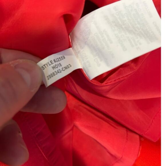 J. CREW Red Navy Tie-Neck Knee Length Fit & Flare Office Dress 365 Crepe Red 10T - Picture 9 of 12